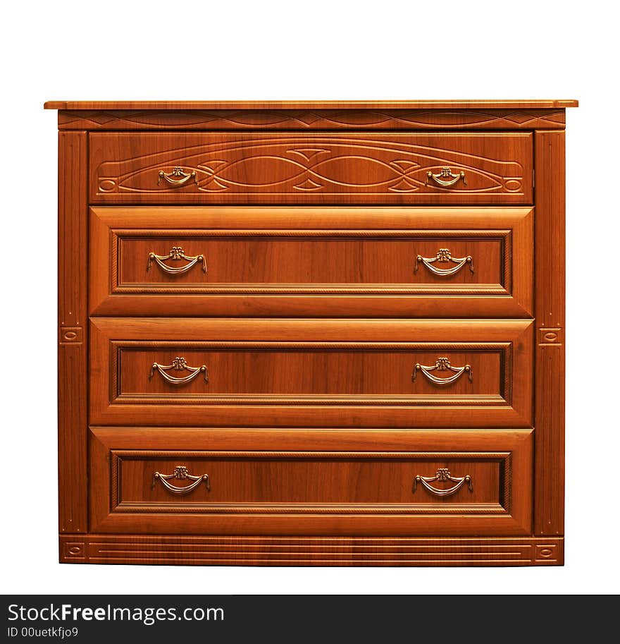 Isolated chest of drawers