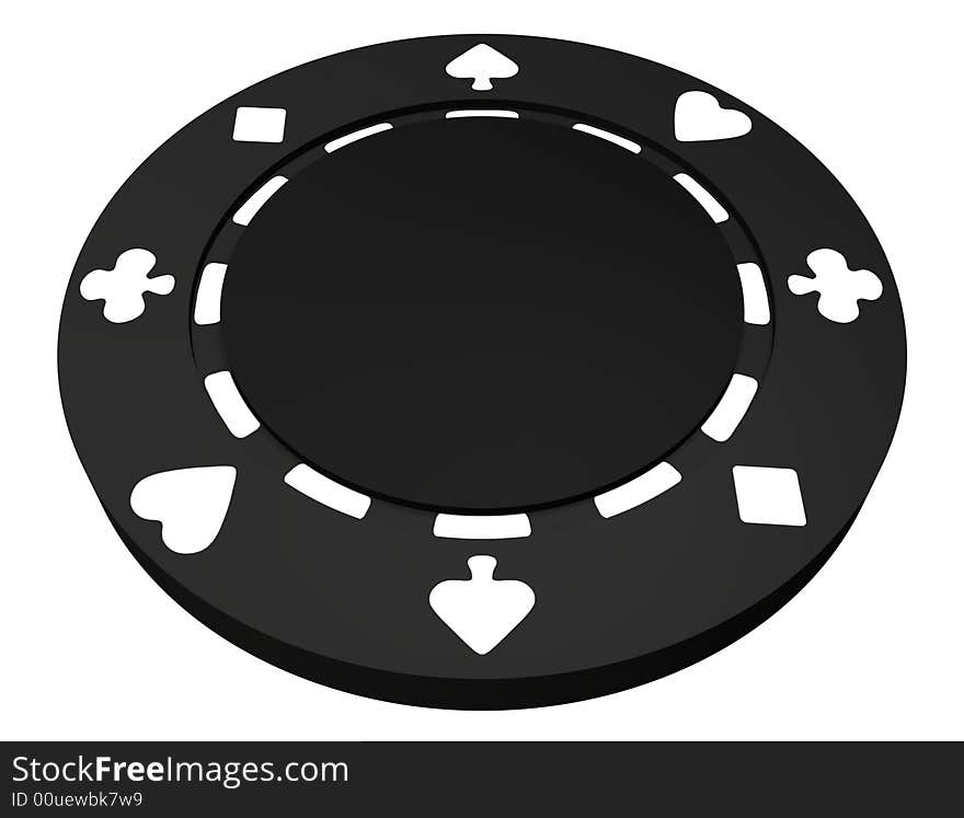 3D illustration of a casino chip