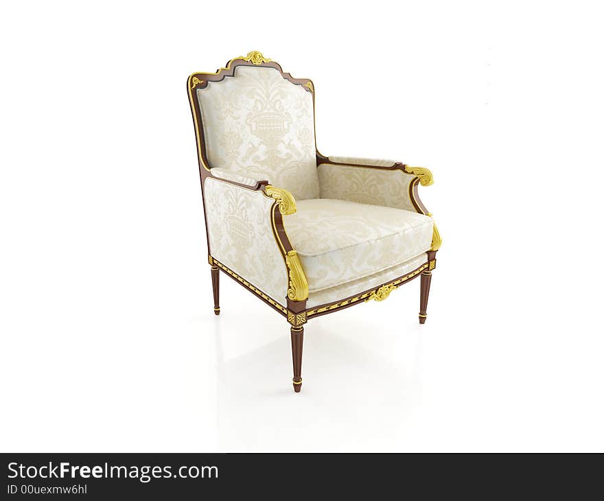 Classical armchair 3D computer rendering