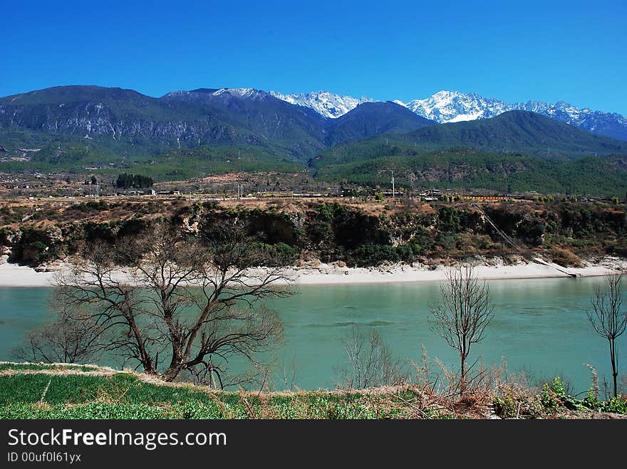 Mountain and river