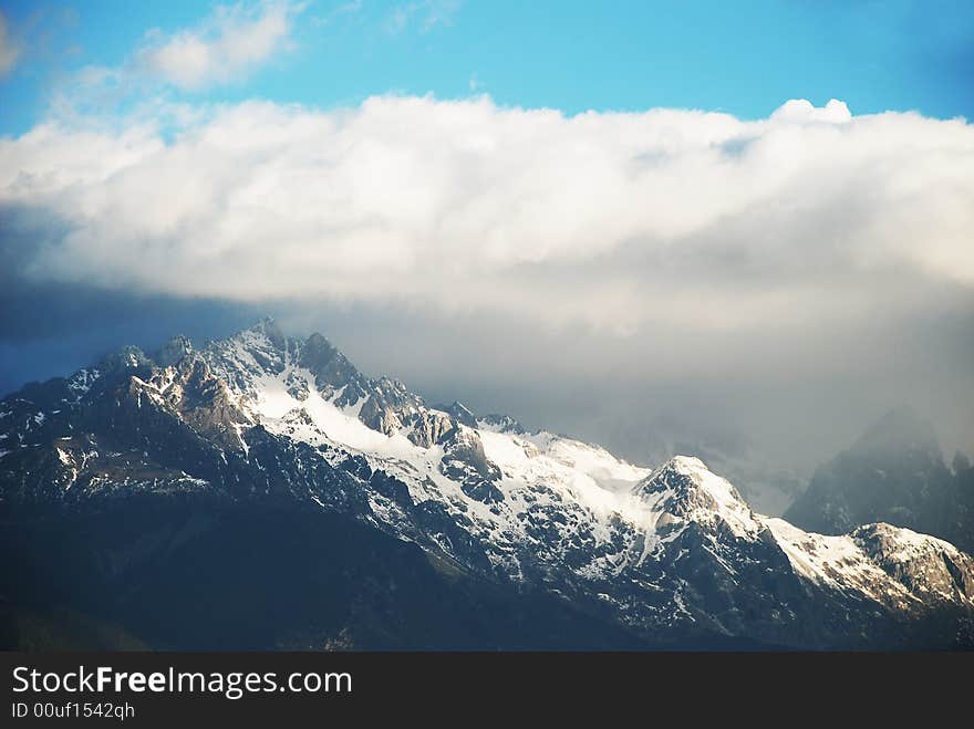 Jade Dragon Snow Mountain　in yunan lijiang china.