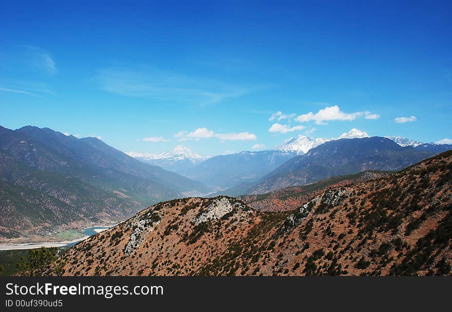 Jade Dragon Snow Mountain in yunan lijiang china.