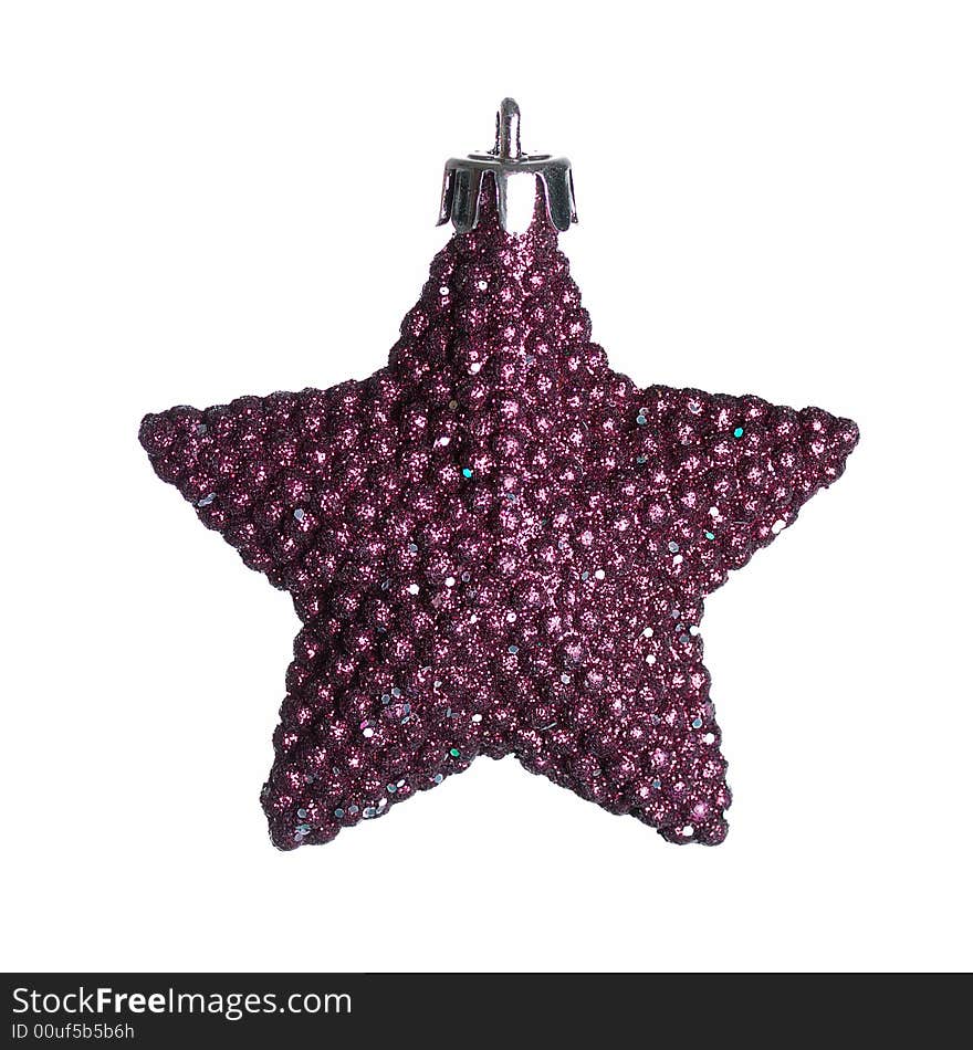 Christmas decoration -wine red star isolated on white