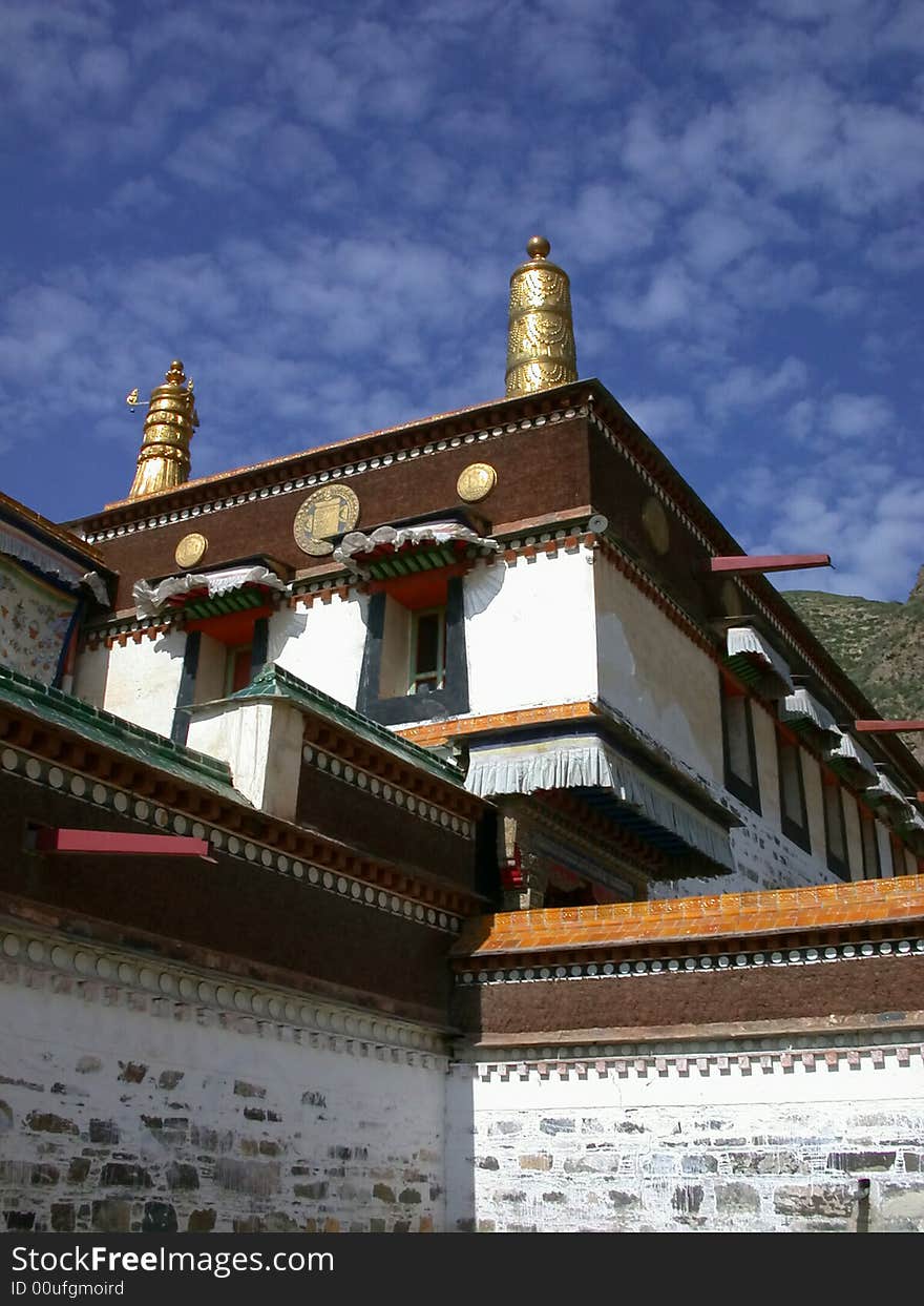 Tibetan architecture of a temple.Gannan,Gansu province,China.