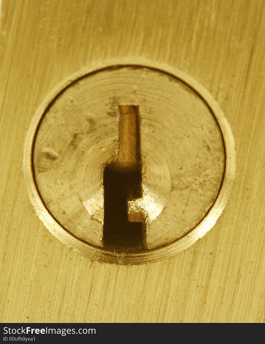 Brass lock keyhole macro