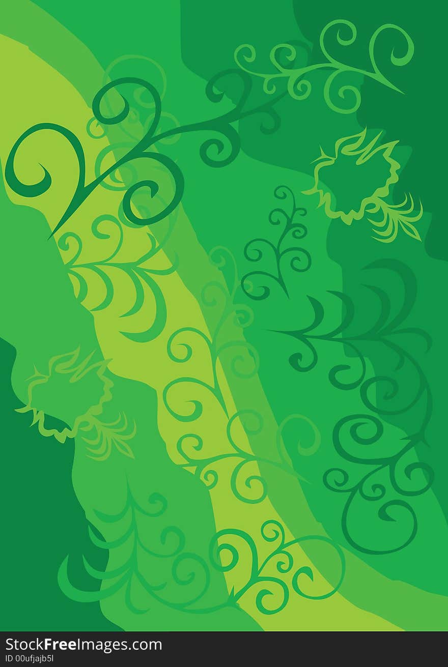 Design ornament on green background