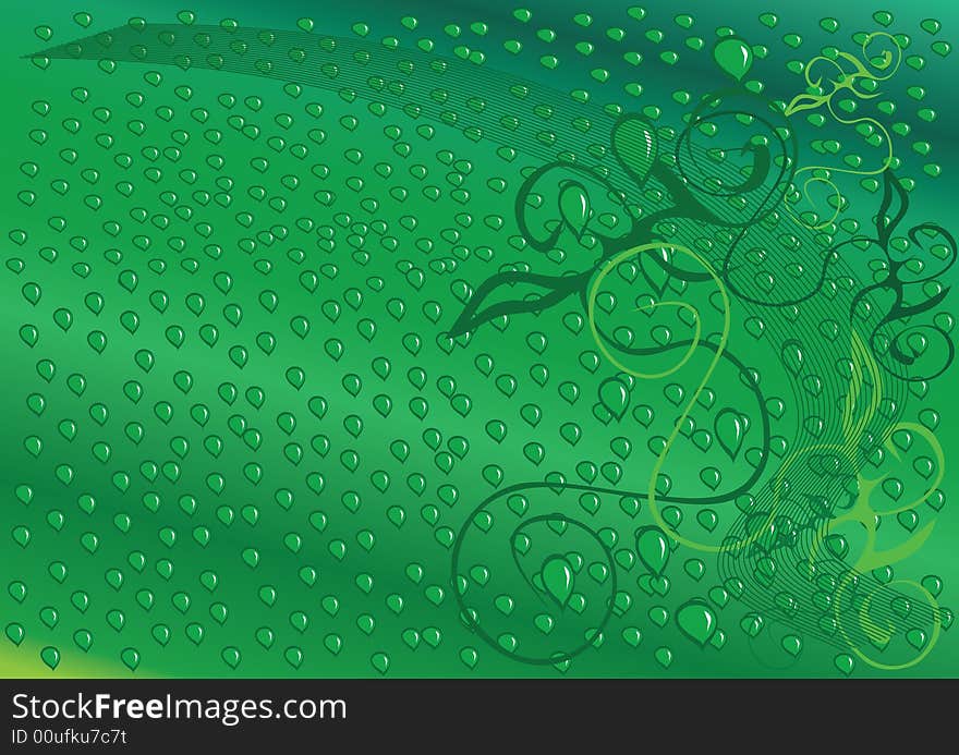 Green droop on abstract background. Green droop on abstract background