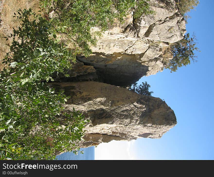 A rock on the sea shore, recorded in Crimea, Black sea. A rock on the sea shore, recorded in Crimea, Black sea.