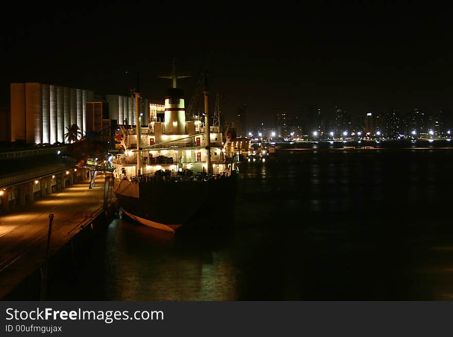 Port at night