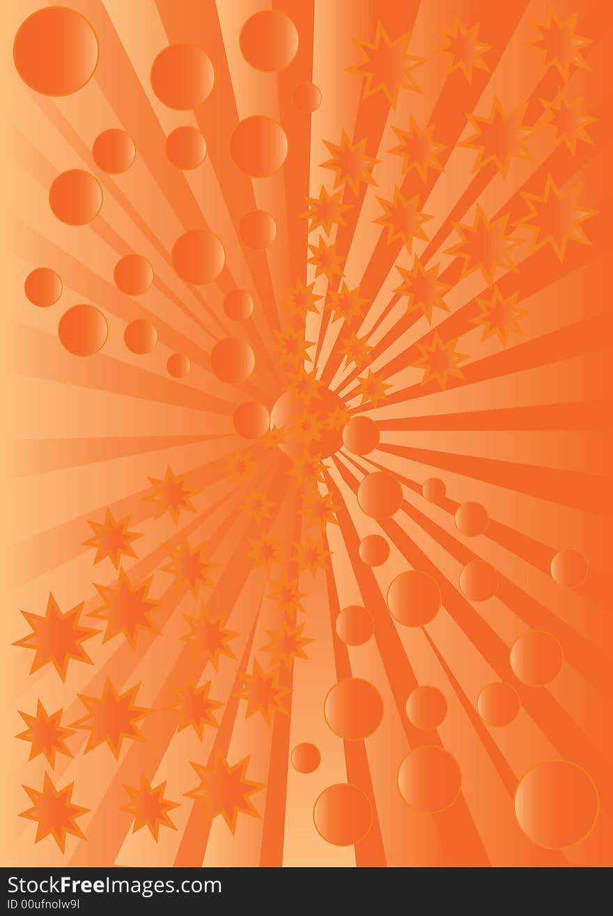 orange stars and rings background