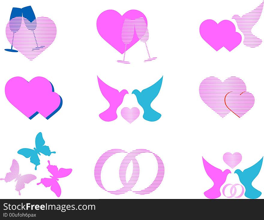 Vector illustration - collection wedding icons