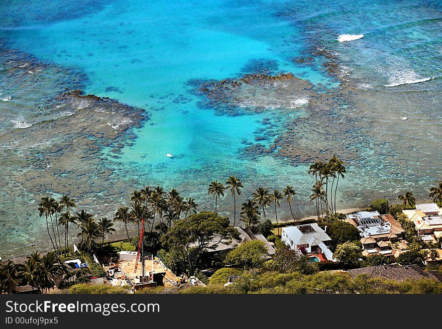 A bird‘s view from Diamond Head，Honolulu. A bird‘s view from Diamond Head，Honolulu