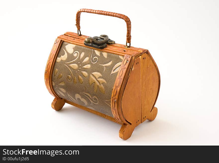 Isolated oriental wooden box on a white background. Isolated oriental wooden box on a white background