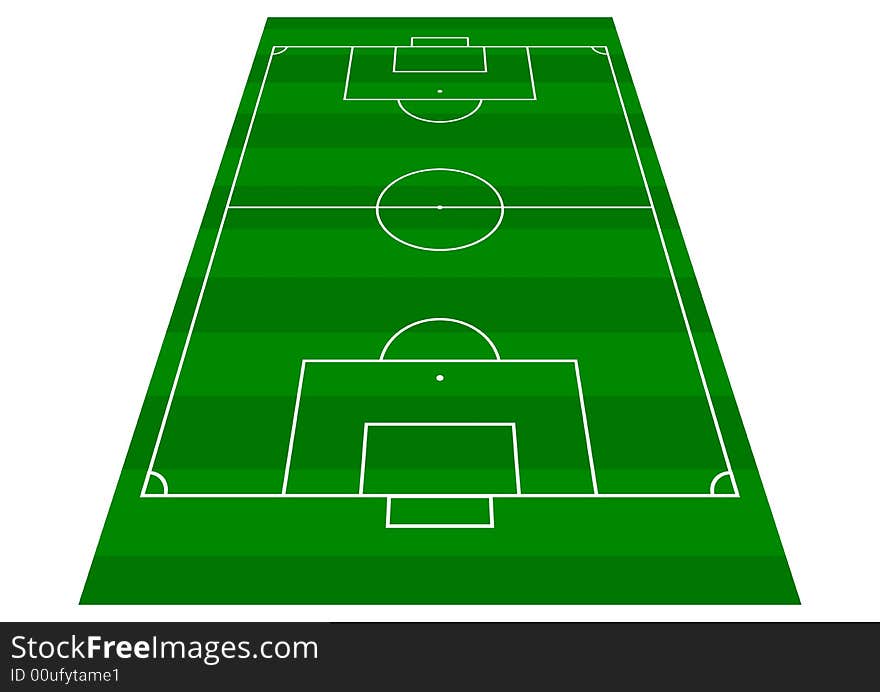 A football or soccer pitch in perspective view. A football or soccer pitch in perspective view