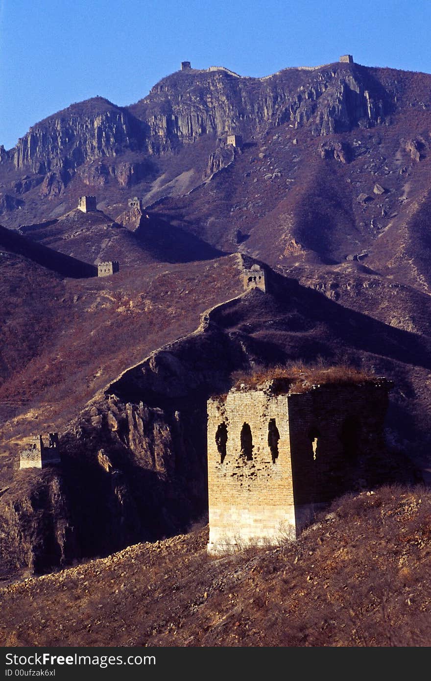 The great wall, pingdingyu section, qinghuangdao, china. The great wall, pingdingyu section, qinghuangdao, china