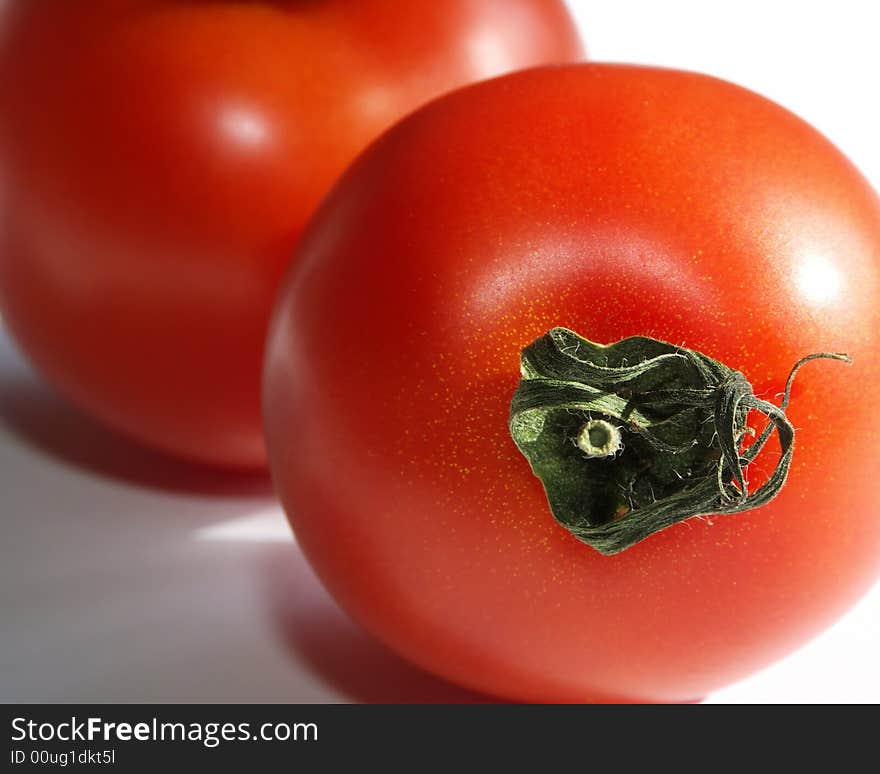 Close up of two tomatoes