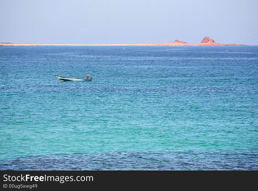 Boat in lagoon