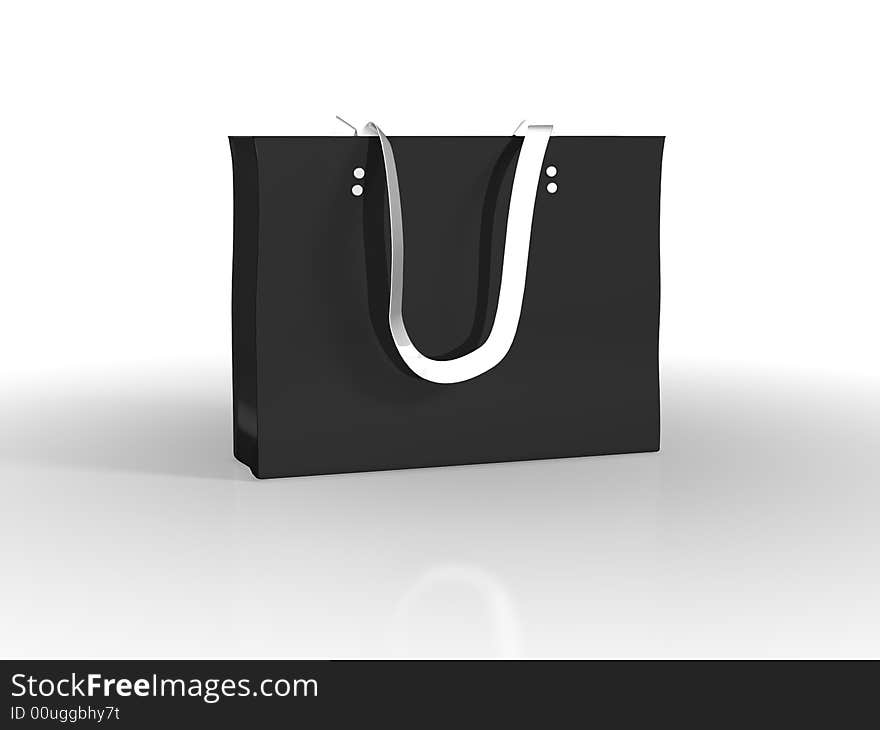 Black bag on white background