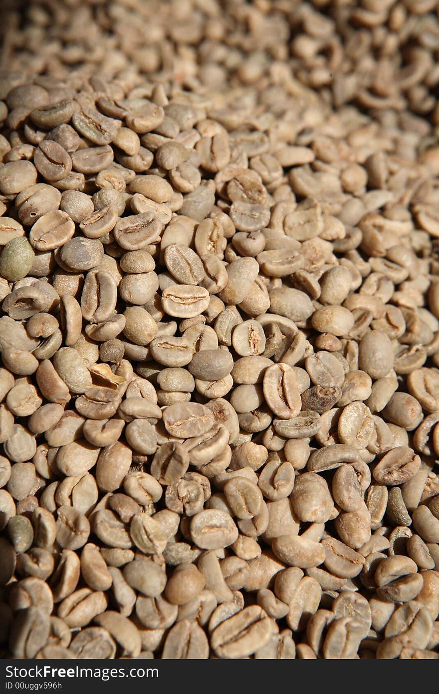 Unroasted coffee beans from Yemen market