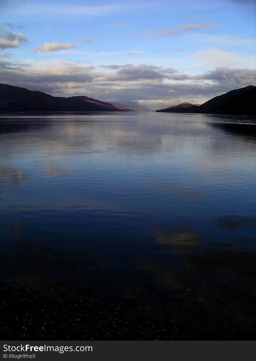 Reflection of sky in water