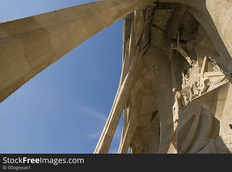 Sagrada Familia in Barcelona, Spain. Designed by famous architect Gaudi with construction beginning in 1882. Sagrada Familia in Barcelona, Spain. Designed by famous architect Gaudi with construction beginning in 1882