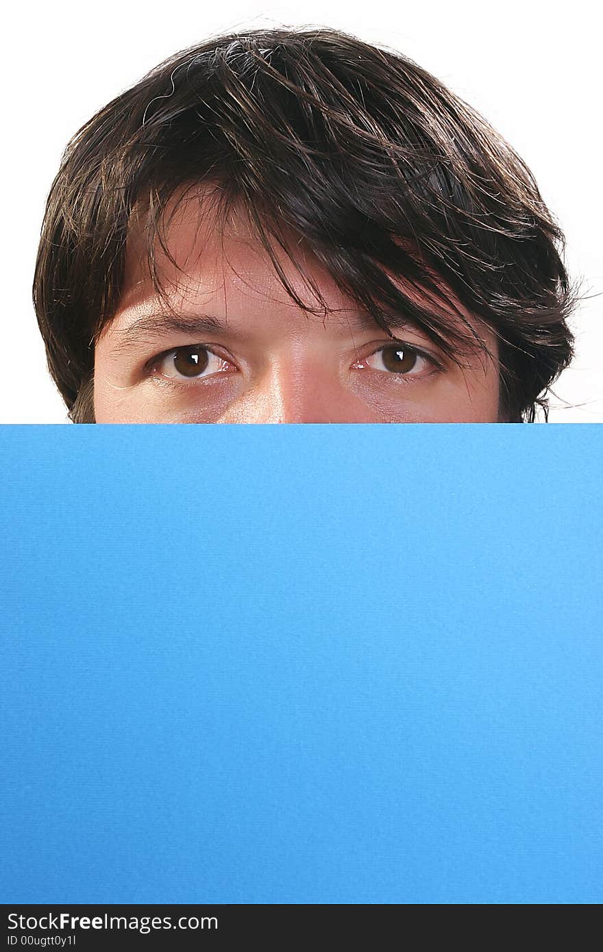 Man holding a billboard