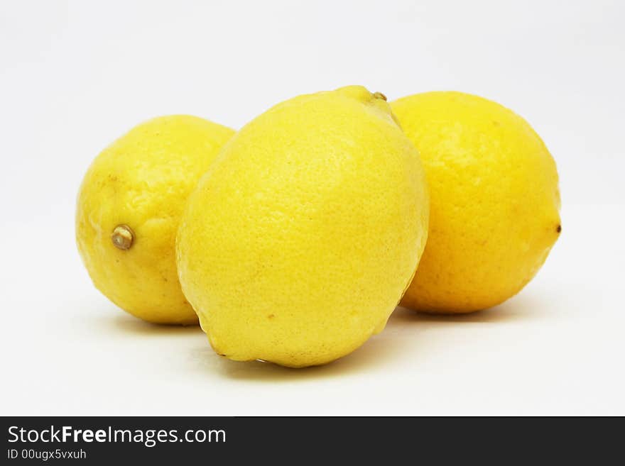 Three lemons with white background. Three lemons with white background