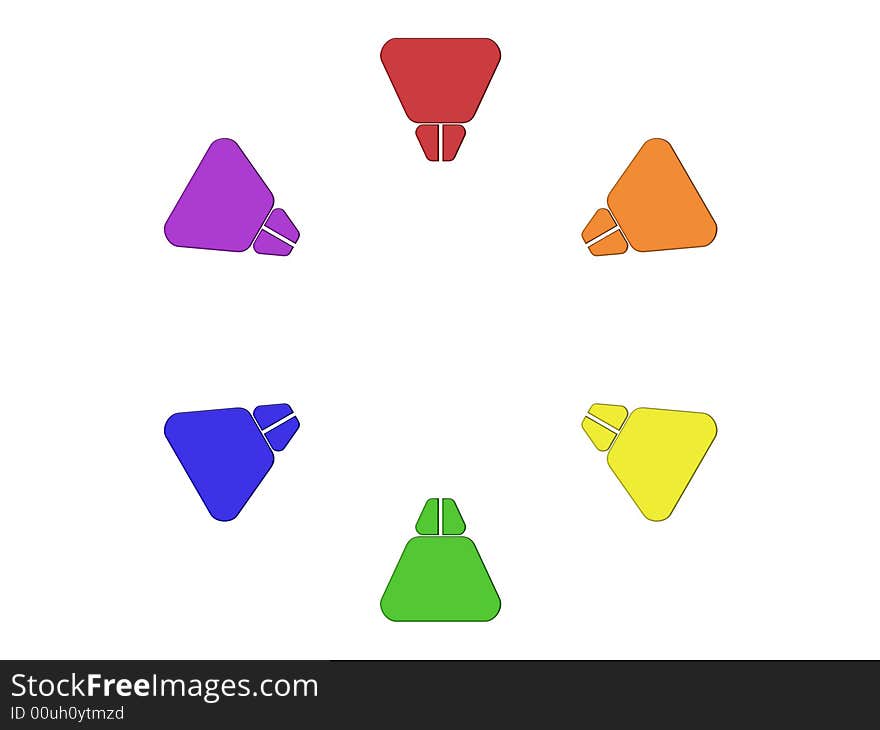 3D rendering of abstract colorful elements, representing diversity or multicultural ideas. 3D rendering of abstract colorful elements, representing diversity or multicultural ideas.