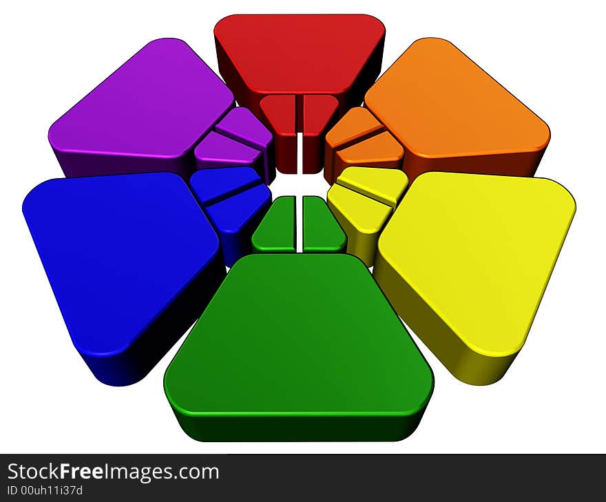 3D rendering of abstract colorful elements, representing diversity, multicultural ideas or teamwork. 3D rendering of abstract colorful elements, representing diversity, multicultural ideas or teamwork.