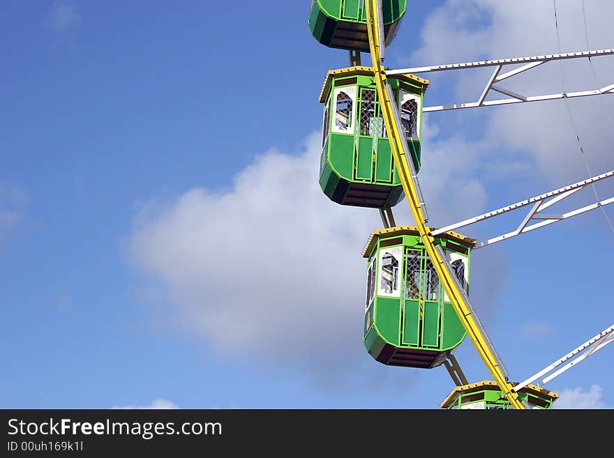 Giant Wheel detail isolated in blue sky background