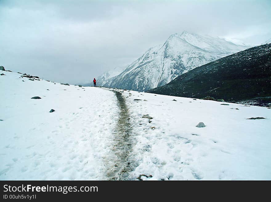 Through snowy mountains