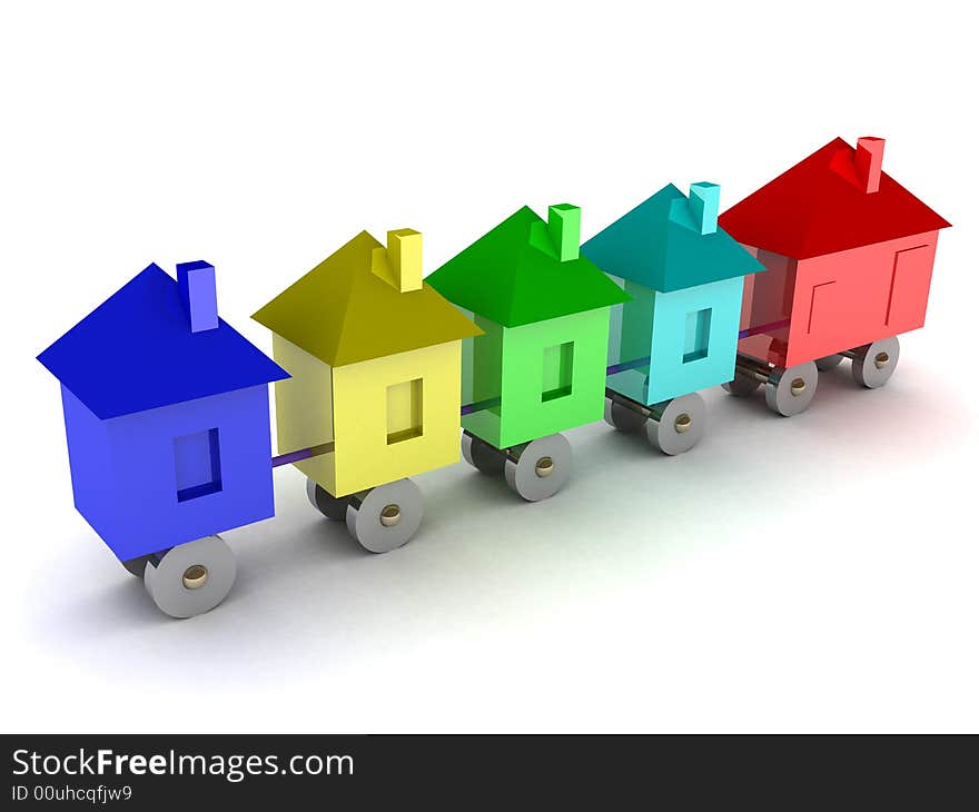 Four multi-coloured houses of your dream. Four multi-coloured houses of your dream