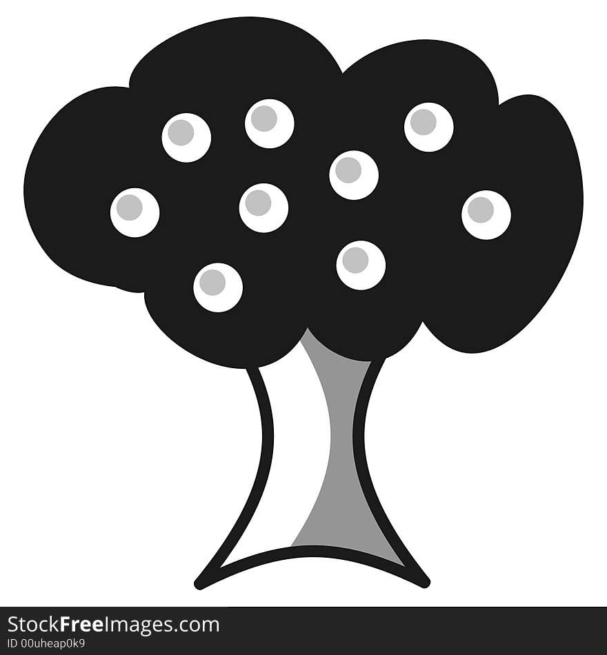 Art illustration of an stylized tree with fruits. Art illustration of an stylized tree with fruits