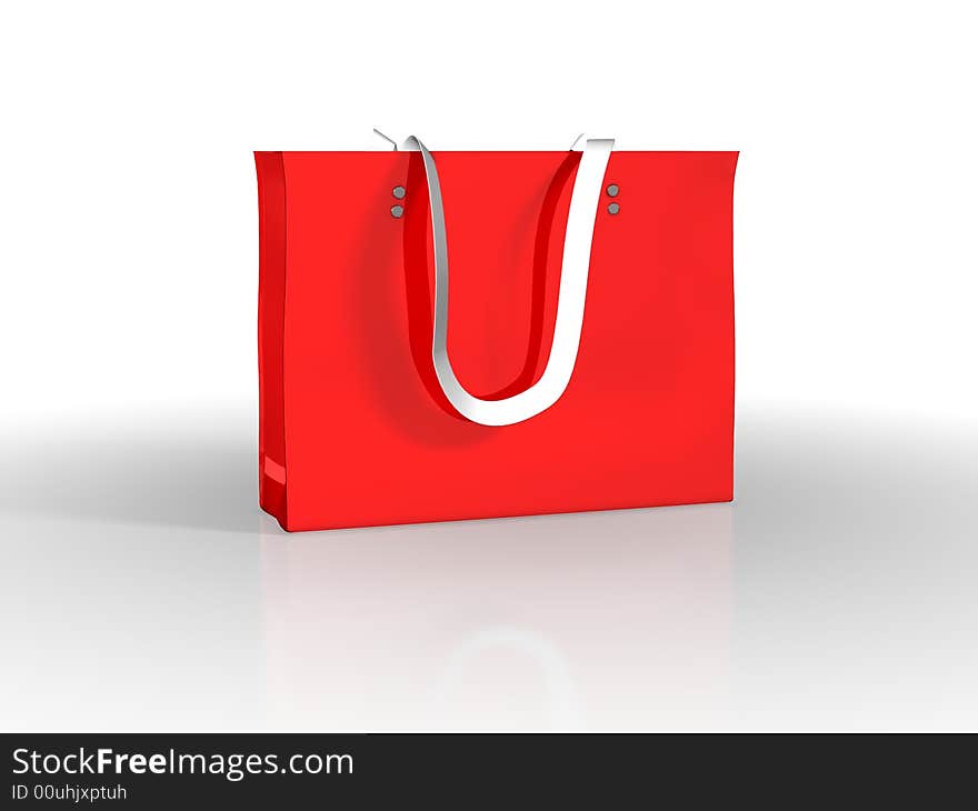 Red bag on white background