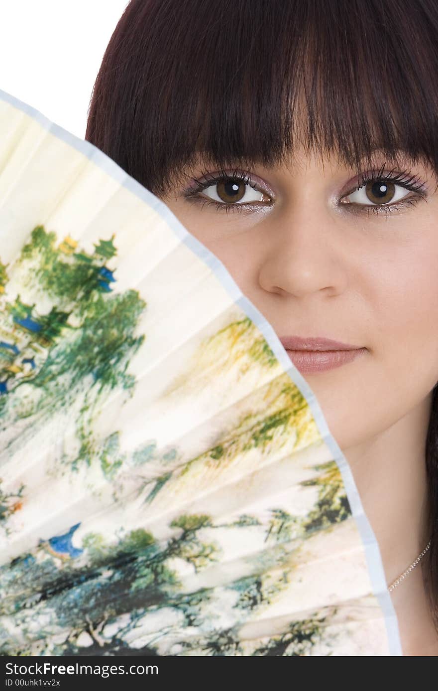 Young woman with fan