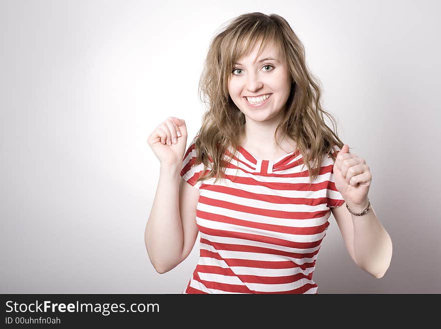 Smiling woman / happy, beautiful, young girl