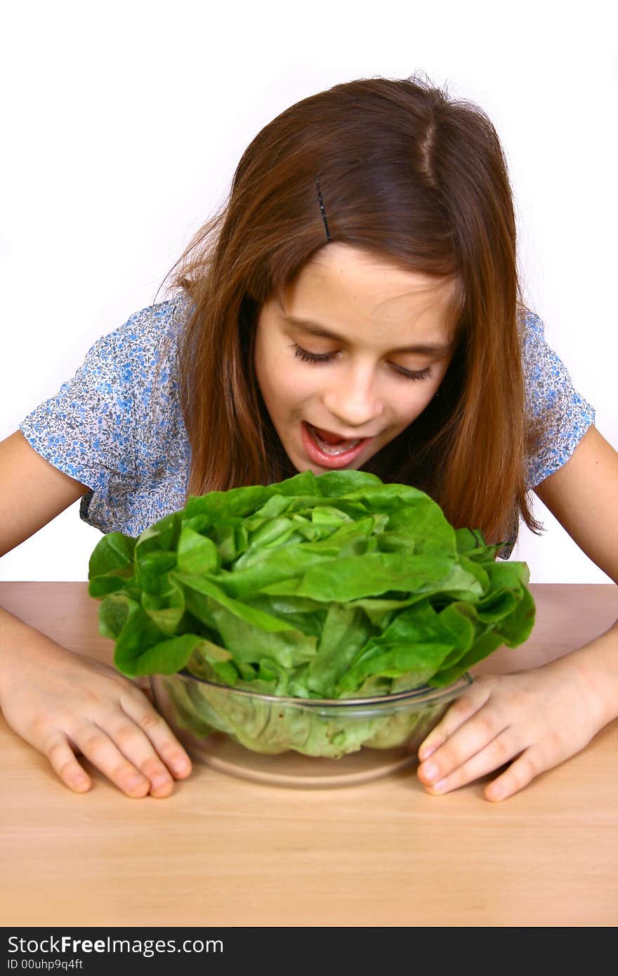 Girl Eating A Salad