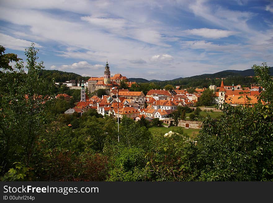 A view of the  old town from the distance. A view of the  old town from the distance