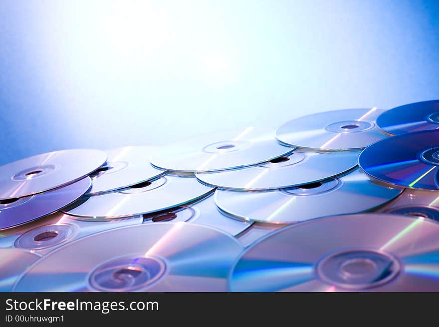 Computers disc texture - blue background. Computers disc texture - blue background