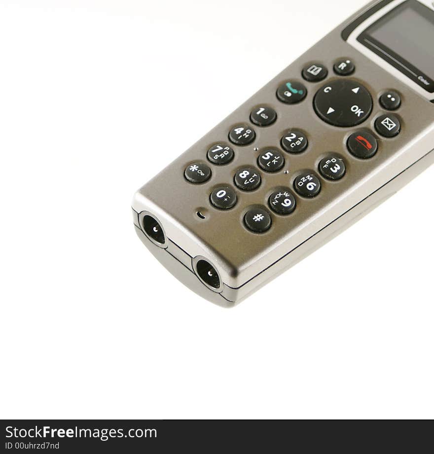 Closeup view of a cordless phone