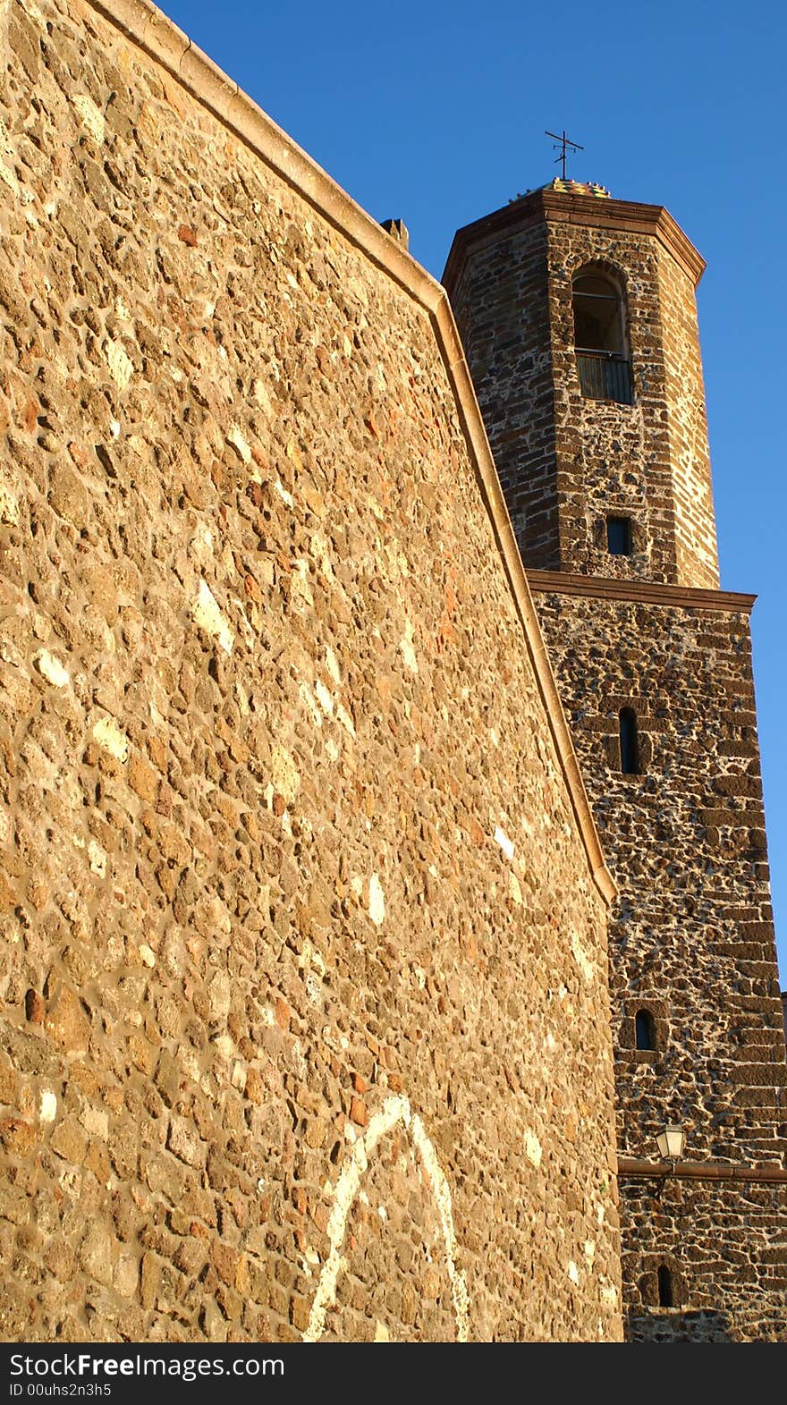 Church and belltower in Castelsardo Sardinia