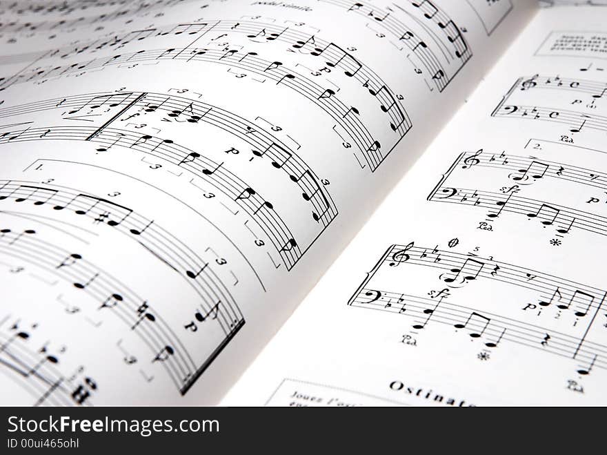 Music notes on white background