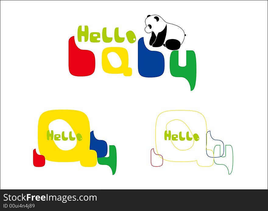 Typography of hello baby font design