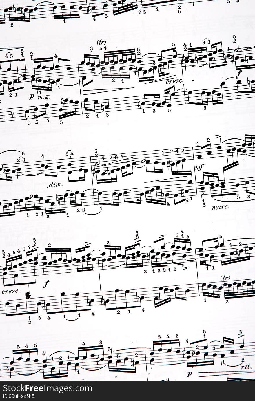 Music notes on white background