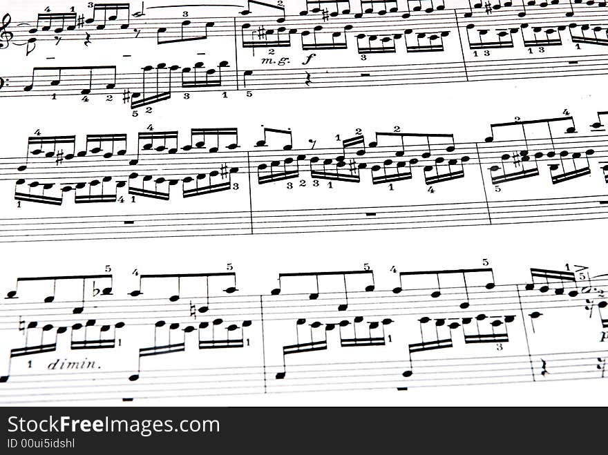 Music notes on white background