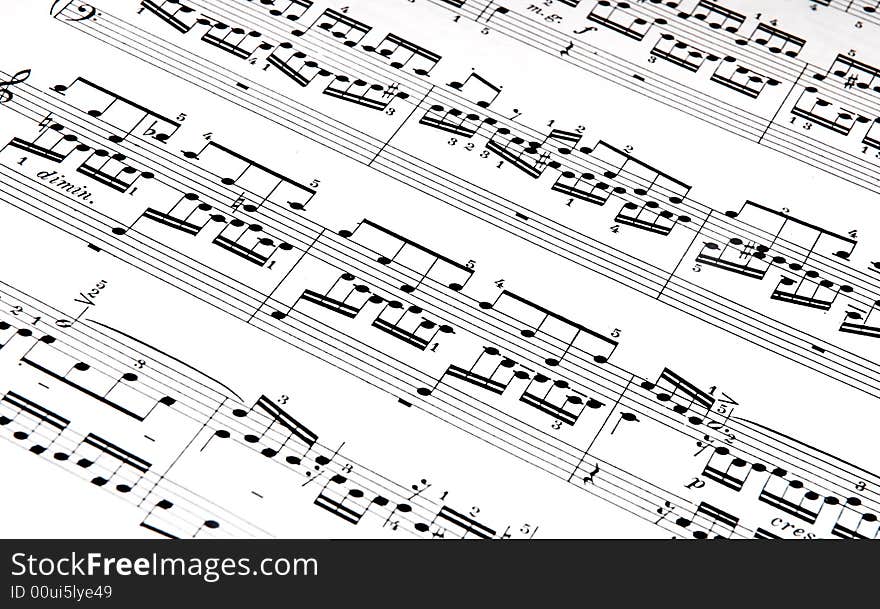 Music notes on white background