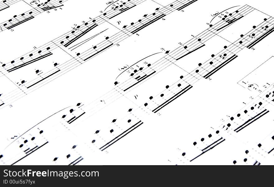 Music notes on white background