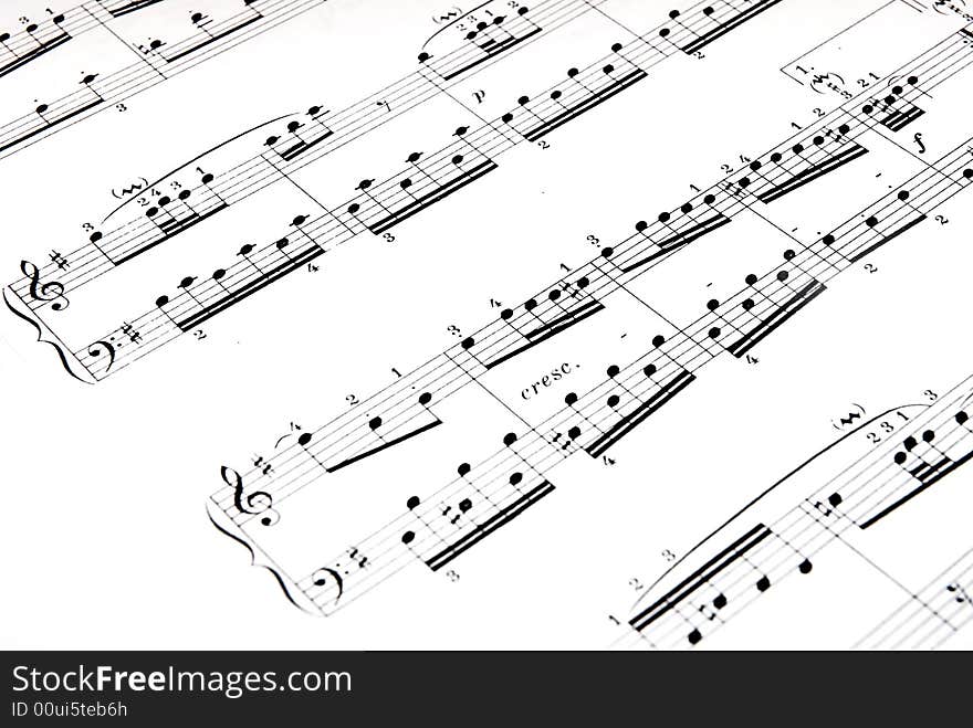 Music notes on white background