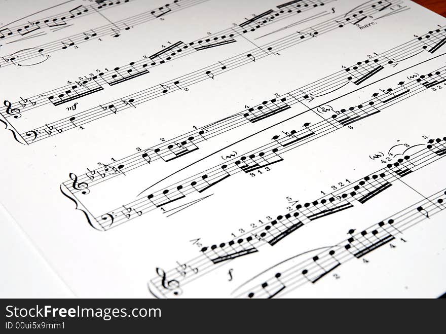 Music notes on white background