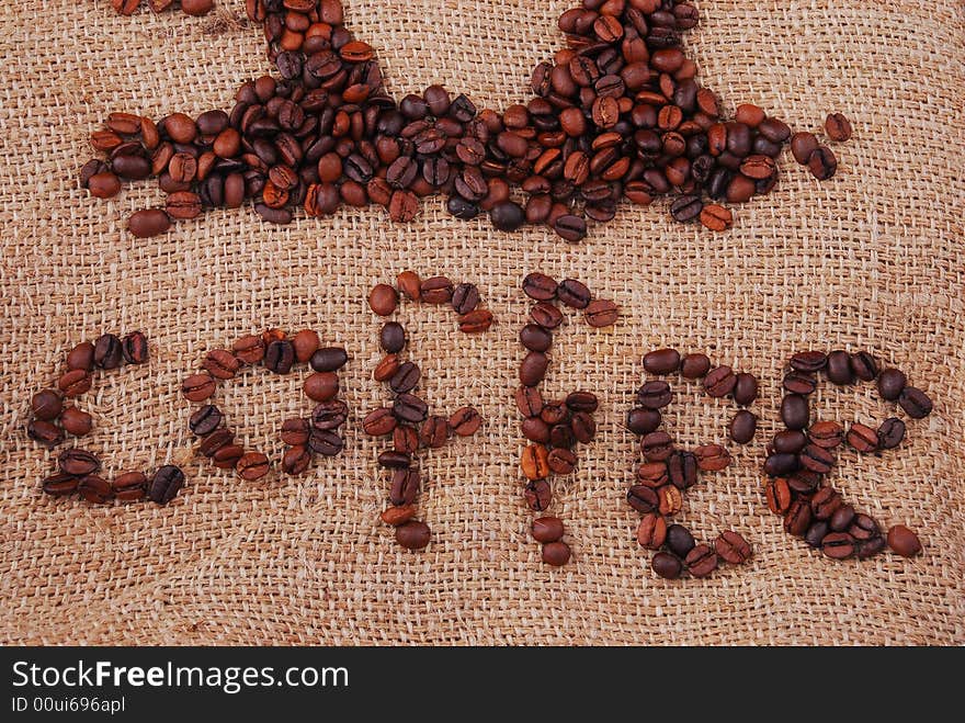 Coffee cup made of beans